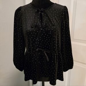 Elegant Black Blouse with Bow Accents